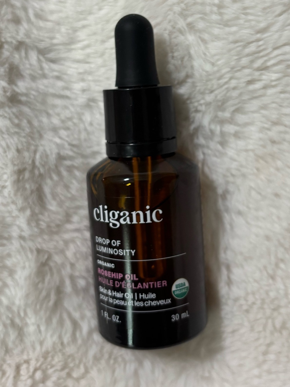 Cliganic Drop of Luminosity Rosehip Oil - Brown Bottle